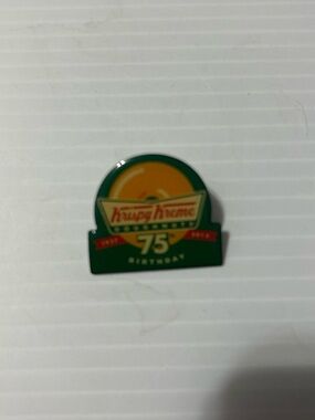 Krispy Kreme 75th Birthday Commemorative Pin in Green and Yellow